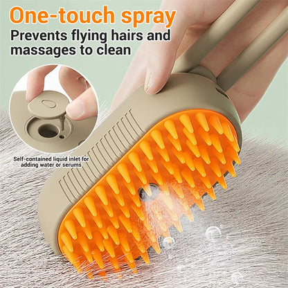 3-in-1 Electric Steam Pet Grooming Brush