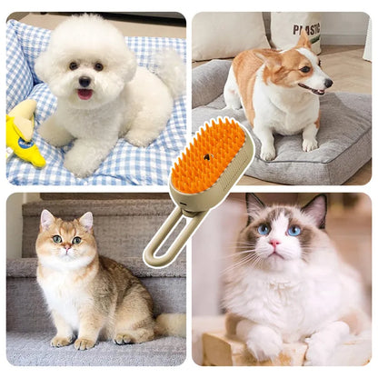 3-in-1 Electric Steam Pet Grooming Brush