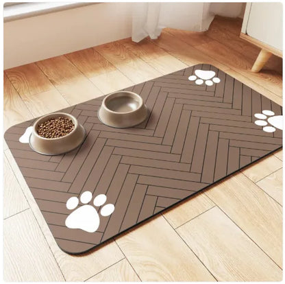 Pet Cat And Dog Eating Diatom Ooze Floor Mat Feeding Splash-proof Household Water-absorbing Quick-drying