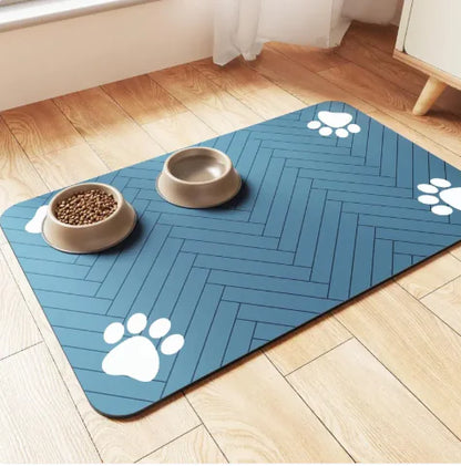 Pet Cat And Dog Eating Diatom Ooze Floor Mat Feeding Splash-proof Household Water-absorbing Quick-drying